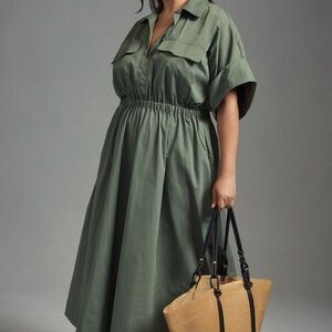 Maeve Olive Green Midi Dress